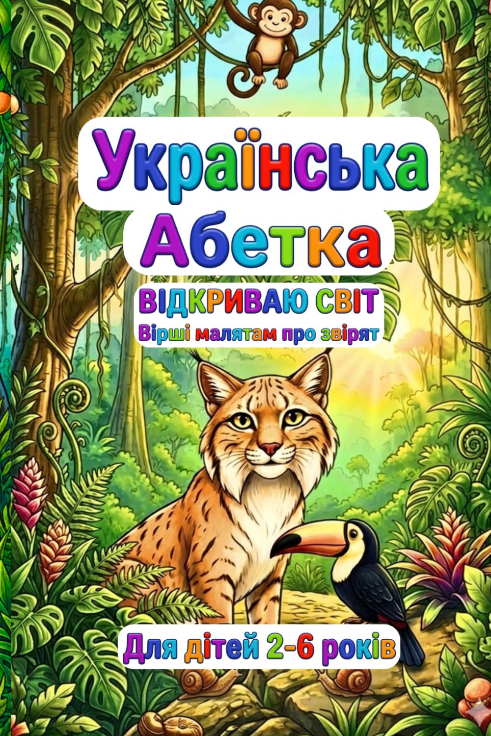 УКРАЇНСЬКА АБЕТКА Вірші про звірят Ukrainian ABC: Animal Rhymes: Відкриваю світ Для дітей 2-6 років Discovering the World For kids ages 2–6 (Відкриваю світ Discover the World)