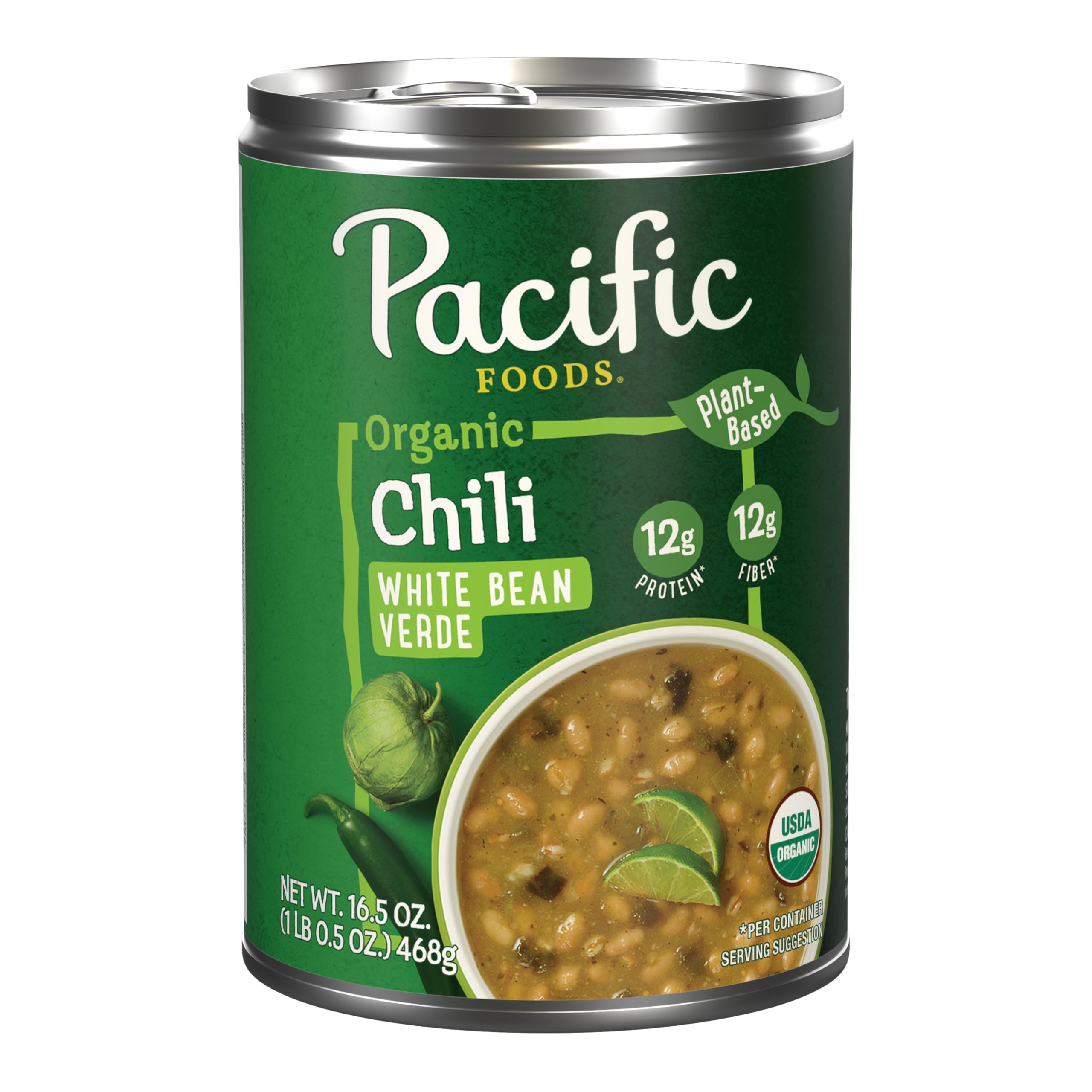 Pacific Foods Organic White Bean Verde Chili, 16.5 Ounce CanUSDA Organic