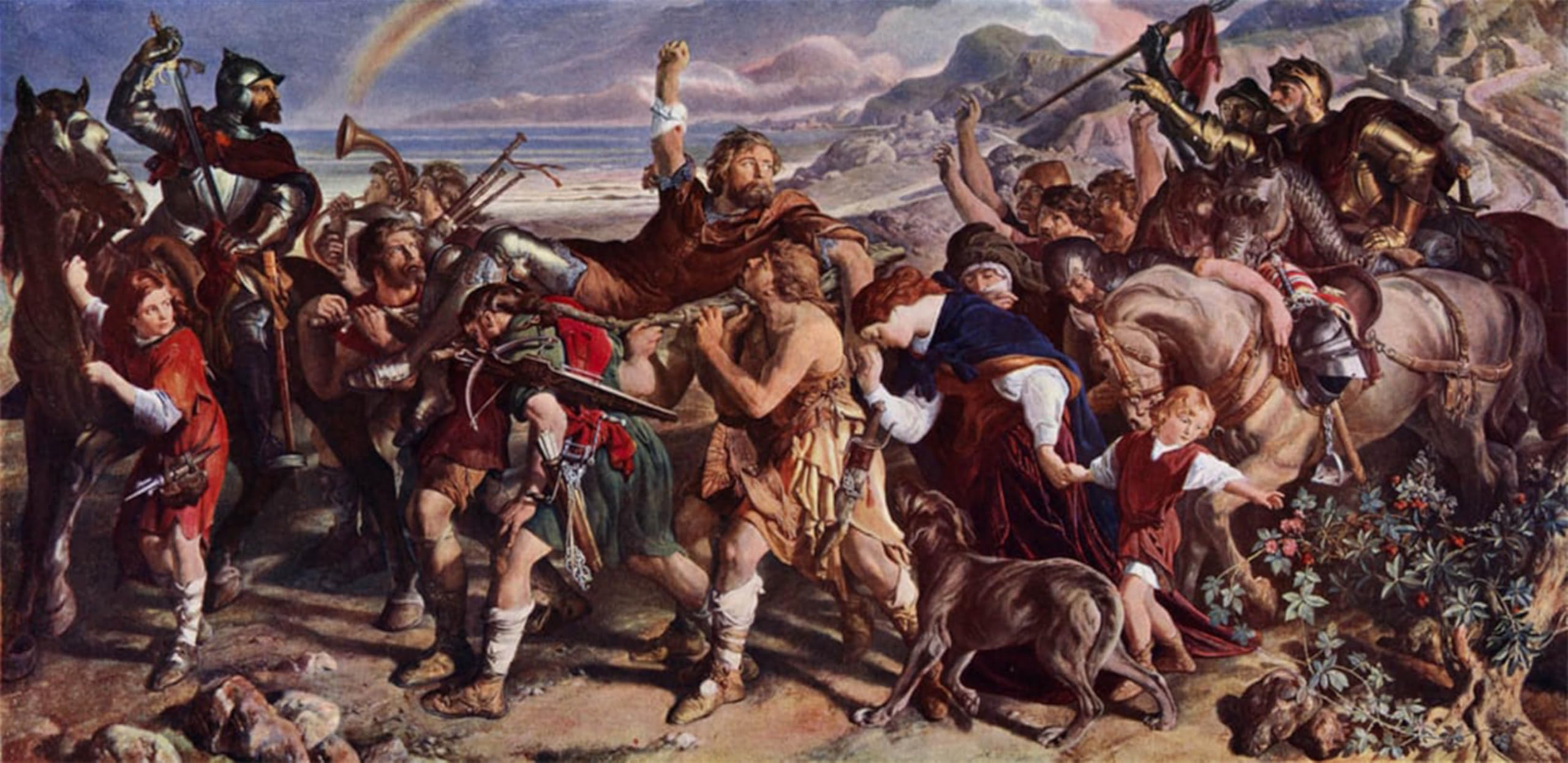 POSTERIIk Famous Modern Artwork Art Mural the Earls of Desmond and Ormond by Daniel Maclise Oil Paintings Pictures for Home Decor 60x90cm
