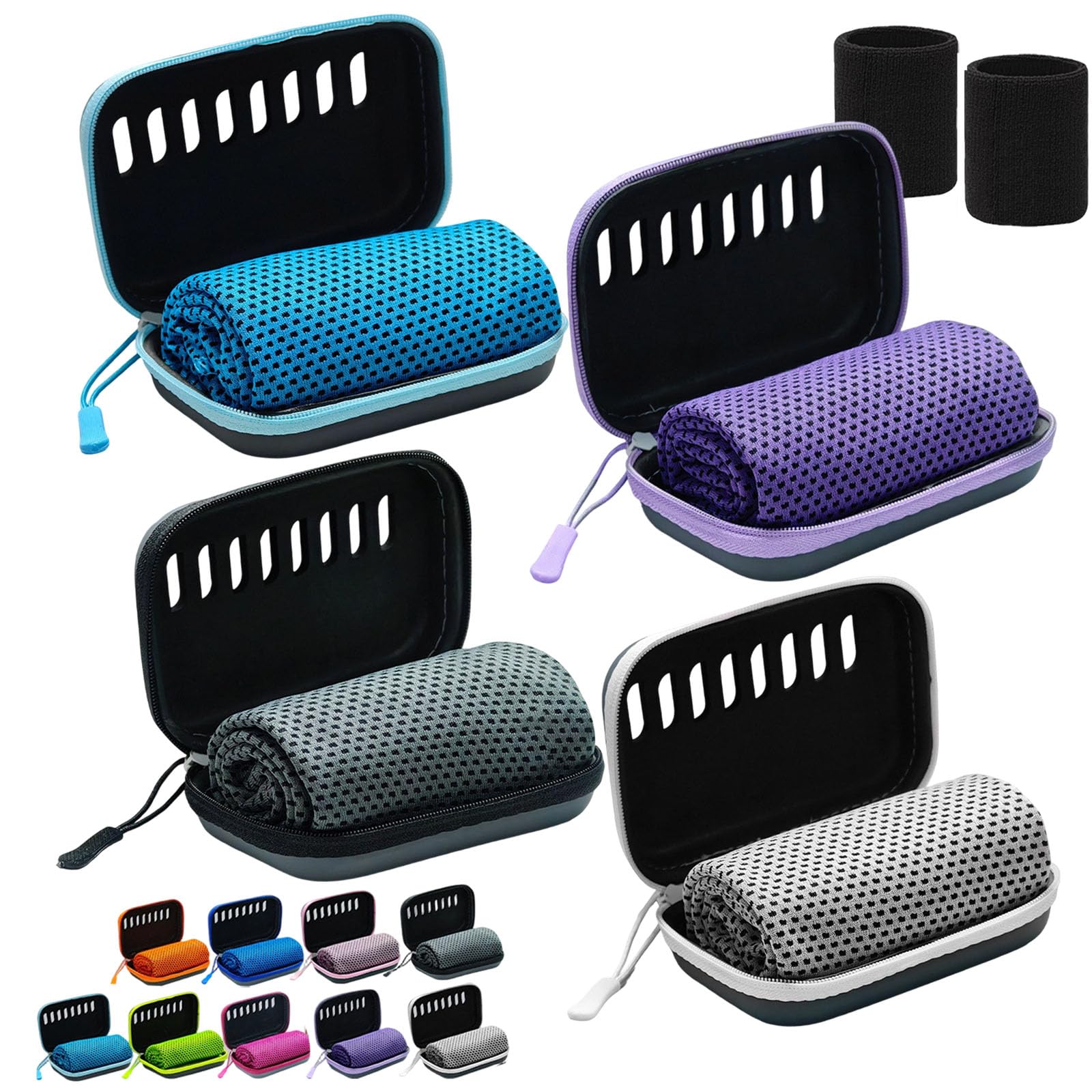 HOPASRISEE 2026 New Cooling Towel, Instant Cool Towel, Quick-Drying Ice Neck Wraps, Microfibre Breathable Cooling Cloth for Men Women Gym Workout Running Yoga Camping (4PC-A,30CM*100CM)