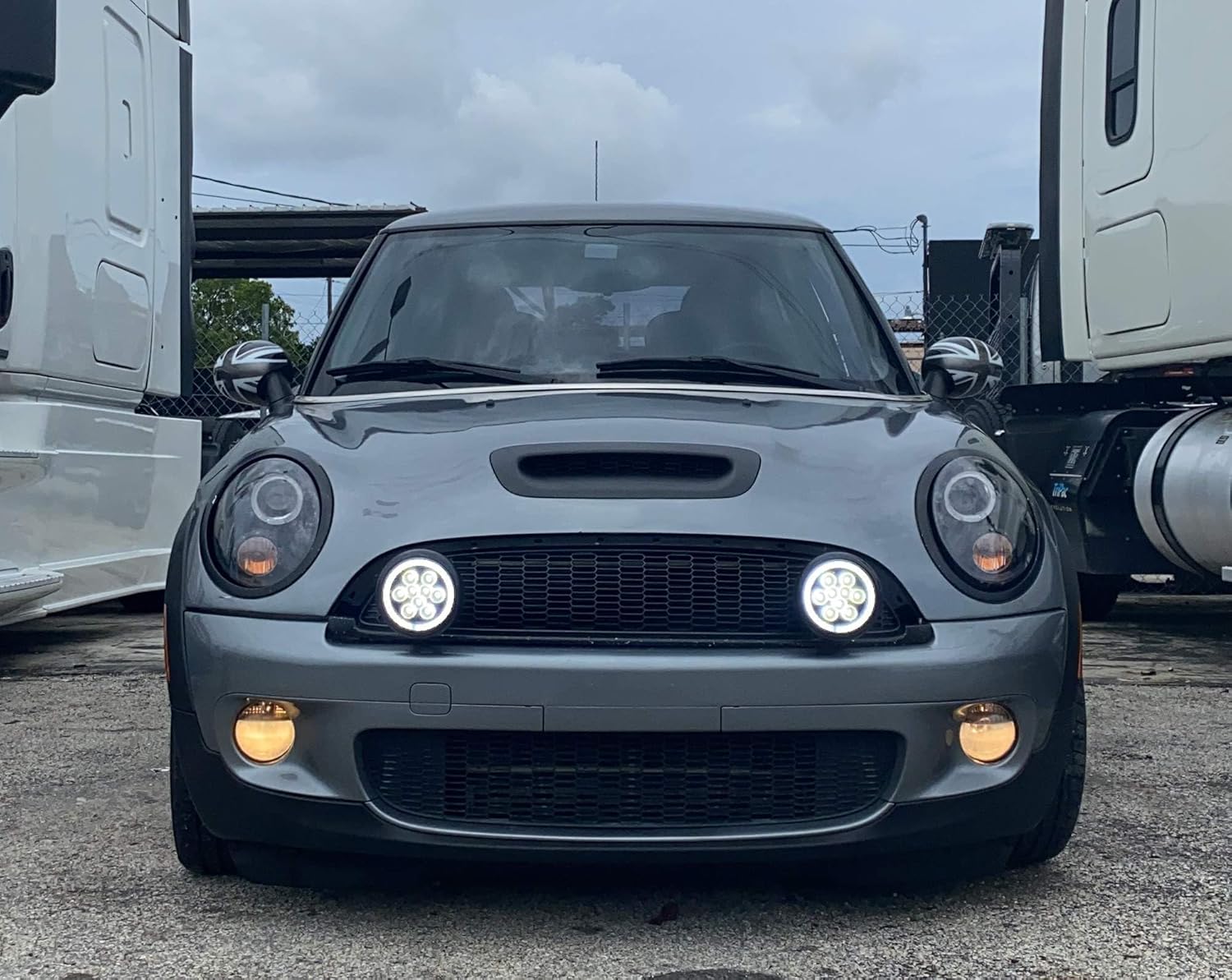 iJDMTOY Black Finish LED Rally Driving Lights Compatible with Mini Cooper w/Halo Ring LED Daytime Running Lights, Powered by (9) High Power 3W LED Lights As Driving Lamps & (30) LED Lights as DRL