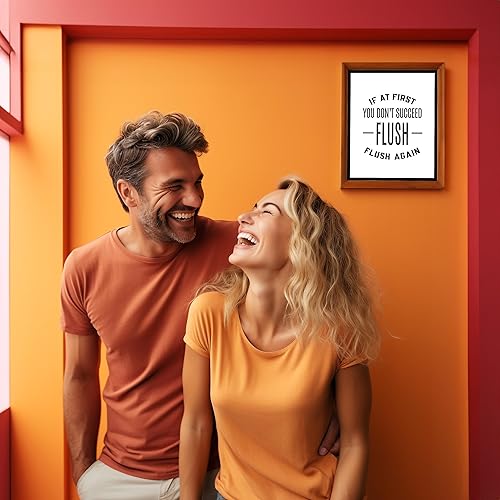 Miniatura 2 de If At First You Don't Succeed-Flush Again - Funny Bathroom Sign Modern Typographic Wall Art Print - Perfect Humorous Home Decor for Guest Bathroom!