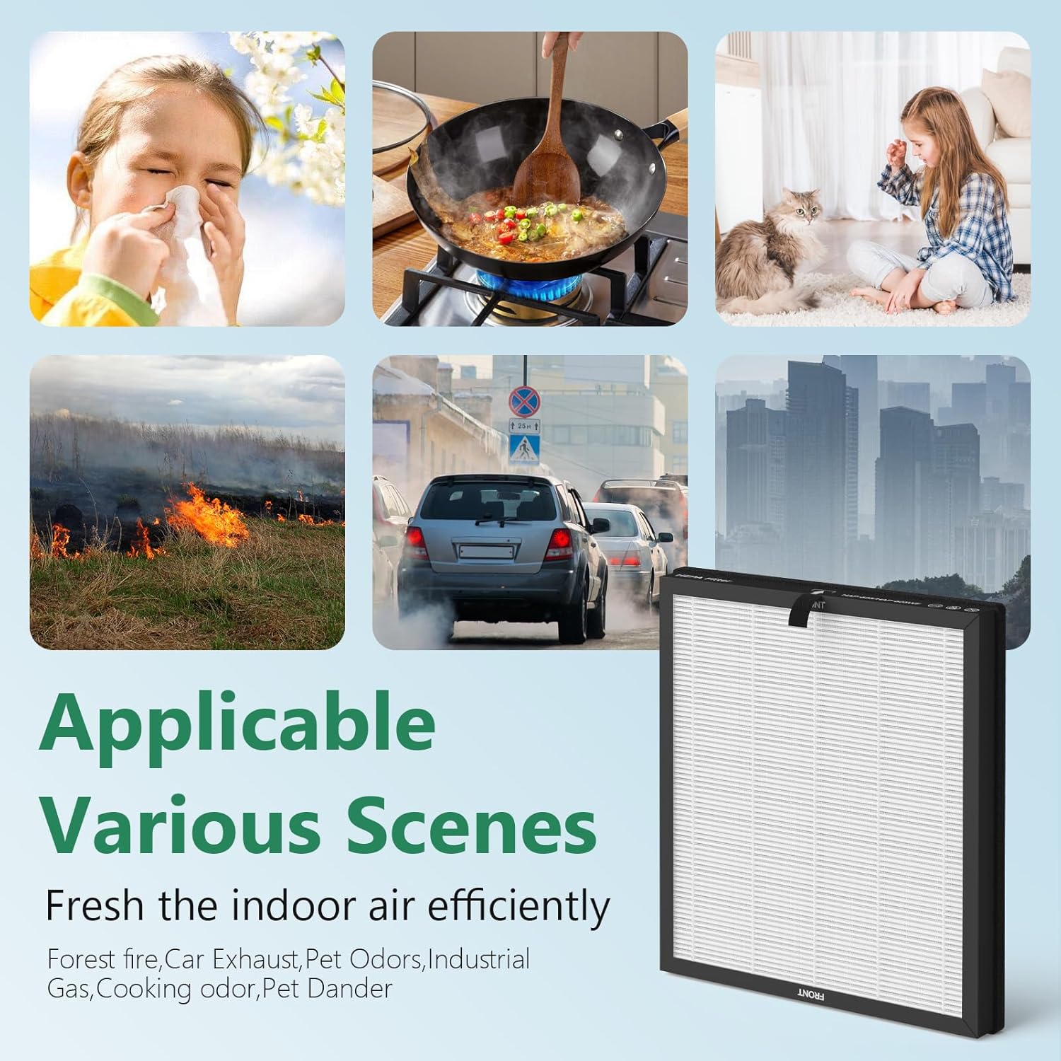 2 Packs HAP-603 Replacement Filter Compatible with ECOSELF HAP603 Air Cleaner Purifier, 3-in-1 HAP603 Replacement Filter, White - Image 5