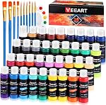 24 Colors Acrylic Paint Set, Yeeart Acrylic Paint, 2oz Bottles Classic Color, Rich Pigmented Canvas Paint, Professional Craft Paint Kit, Premium Non-toxic Paints for Artists, Acrylic Paint Set