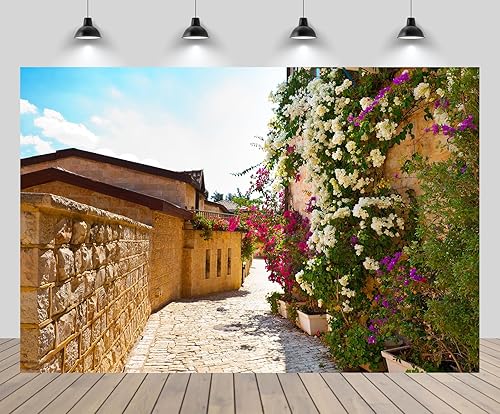 chnywork 7x5ft Jerusalem Street Backdrop Retro Bethlehem Old Narrow Street Ancie