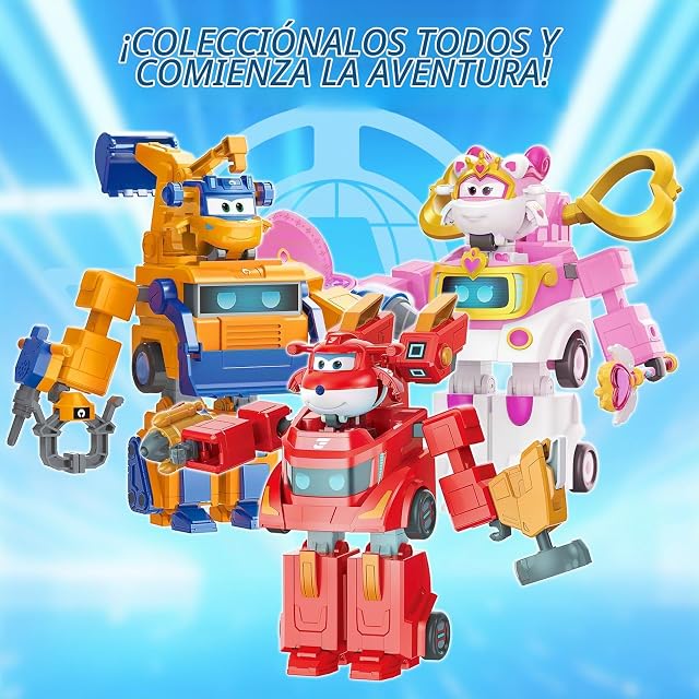 Foto 6 de 6 de Super Wings Robot transformable Sara, 15,5 cm de Altura, 2 en 1 Robot y Juguete vehículo transformable