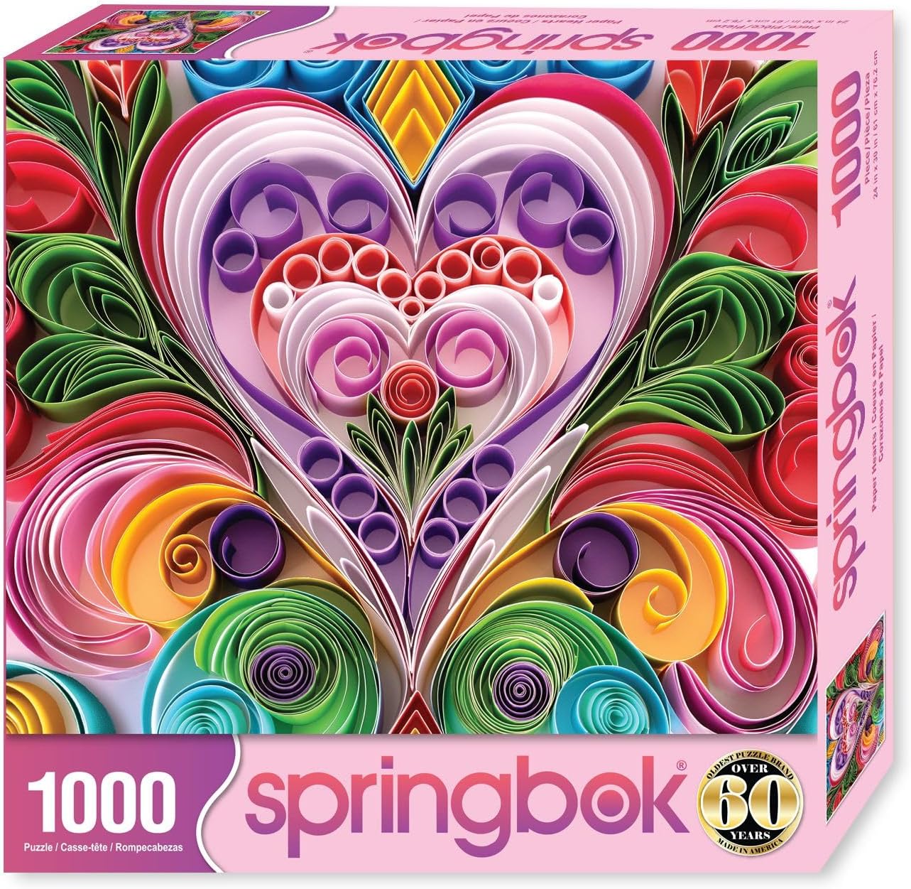 Springbok Paper Hearts 1000 Piece Puzzle for Adults - Features a Beautiful Cut Paper Heart Arrangment
