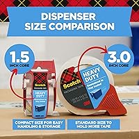 Vista 4 de Scotch Dispensador de cinta de embalaje con capacidad para hasta 2 anchos (ST-181), rojo, metal, plástico