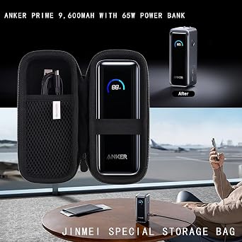 Hard EVA Protective Storage Case for Anker Prime 9600mAh Battery Pack 65W Power Bank Storage Box