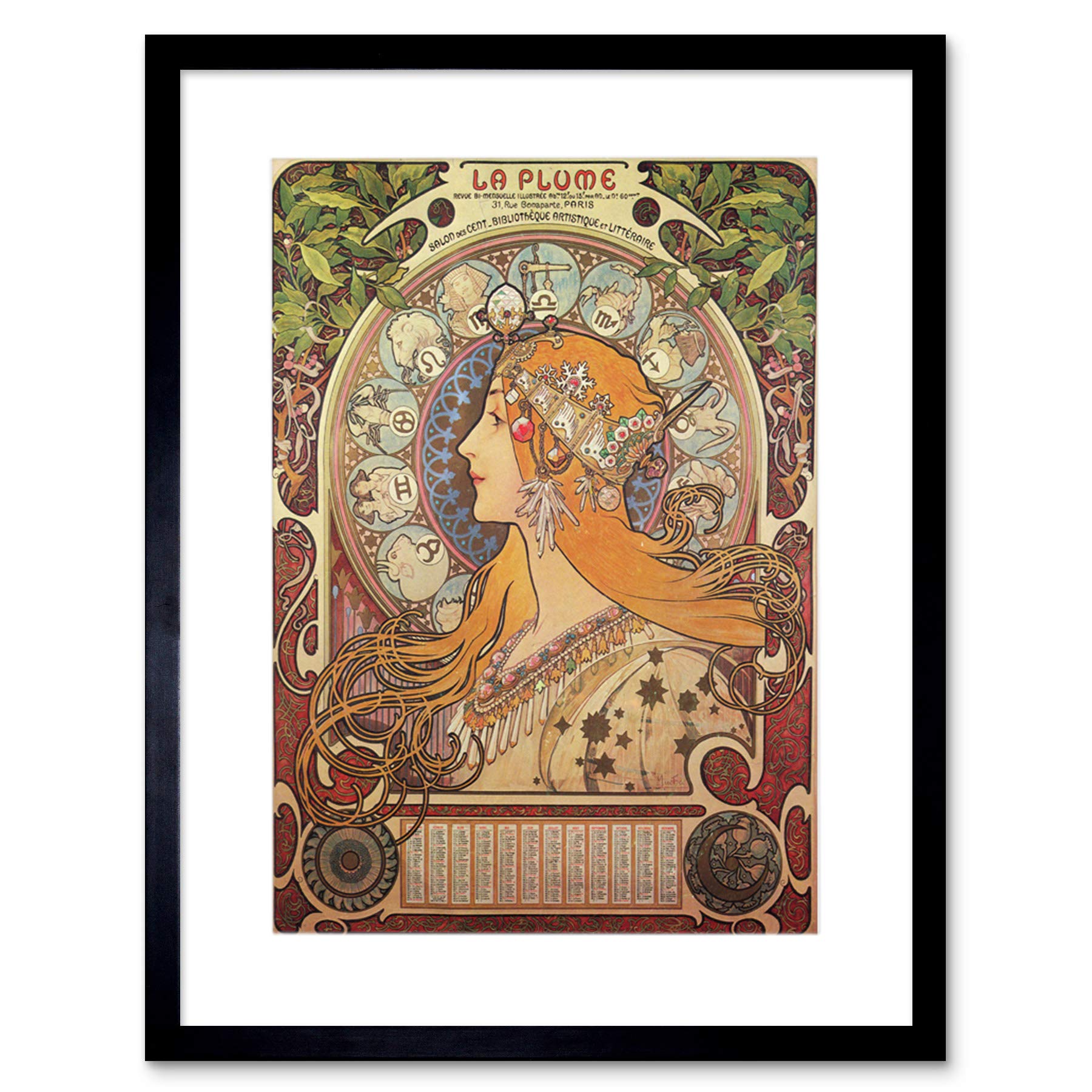 Wee Blue Coo Alphonse Mucha Art Nouveau Old Master Picture Framed Wall Art Print
