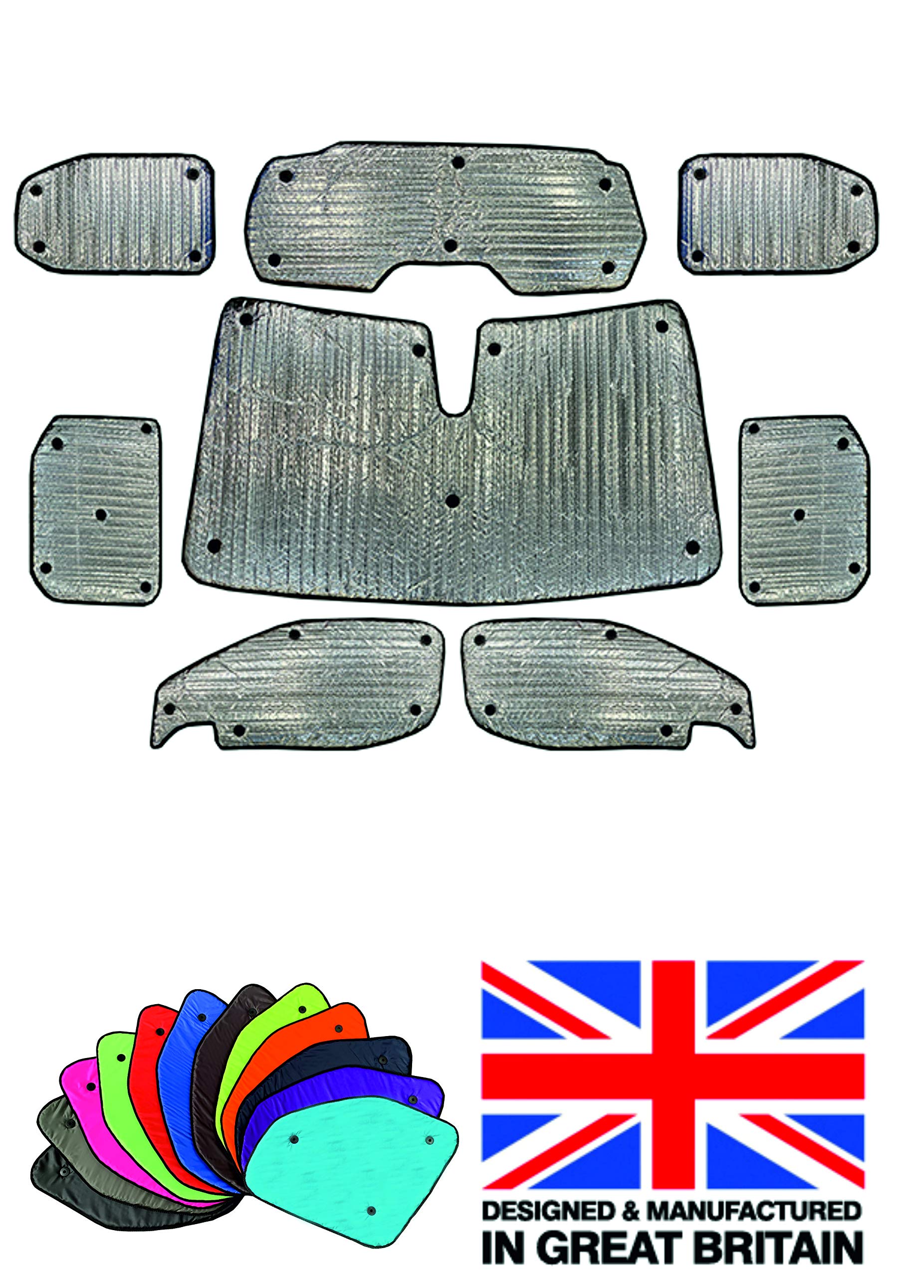 Fensterrollo-Set Kombatibel Mit Peugeot Rifter (2018-Date)(Komplettset XLWB + Heckklappe) Rückenfarbe in Anthrazit, Reversibel und Thermisch