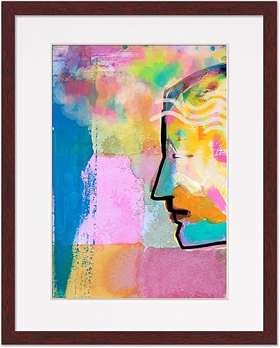 Miniatura 4 de Marco de 8 x 10 pulgadas con paspartú, marco de madera marrón de 10 x 12 pulgadas, hecho para exhibir impresión o póster de 8 x 10 pulgadas con