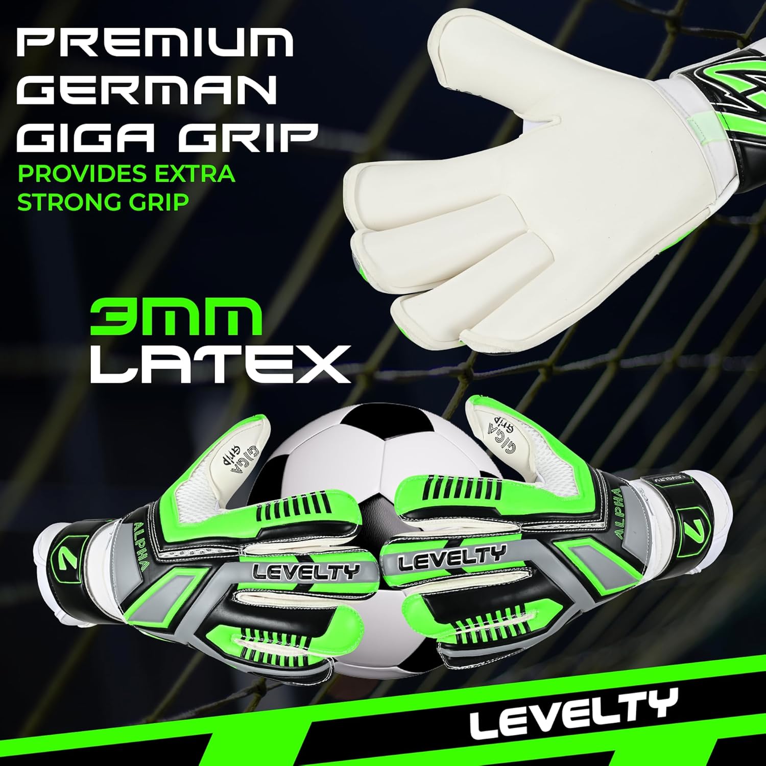Adult Goalie Goalkeeper Gloves with Finger Protection Men Breathable Soccer Gloves Giga Palm Football Training and Match Gloves