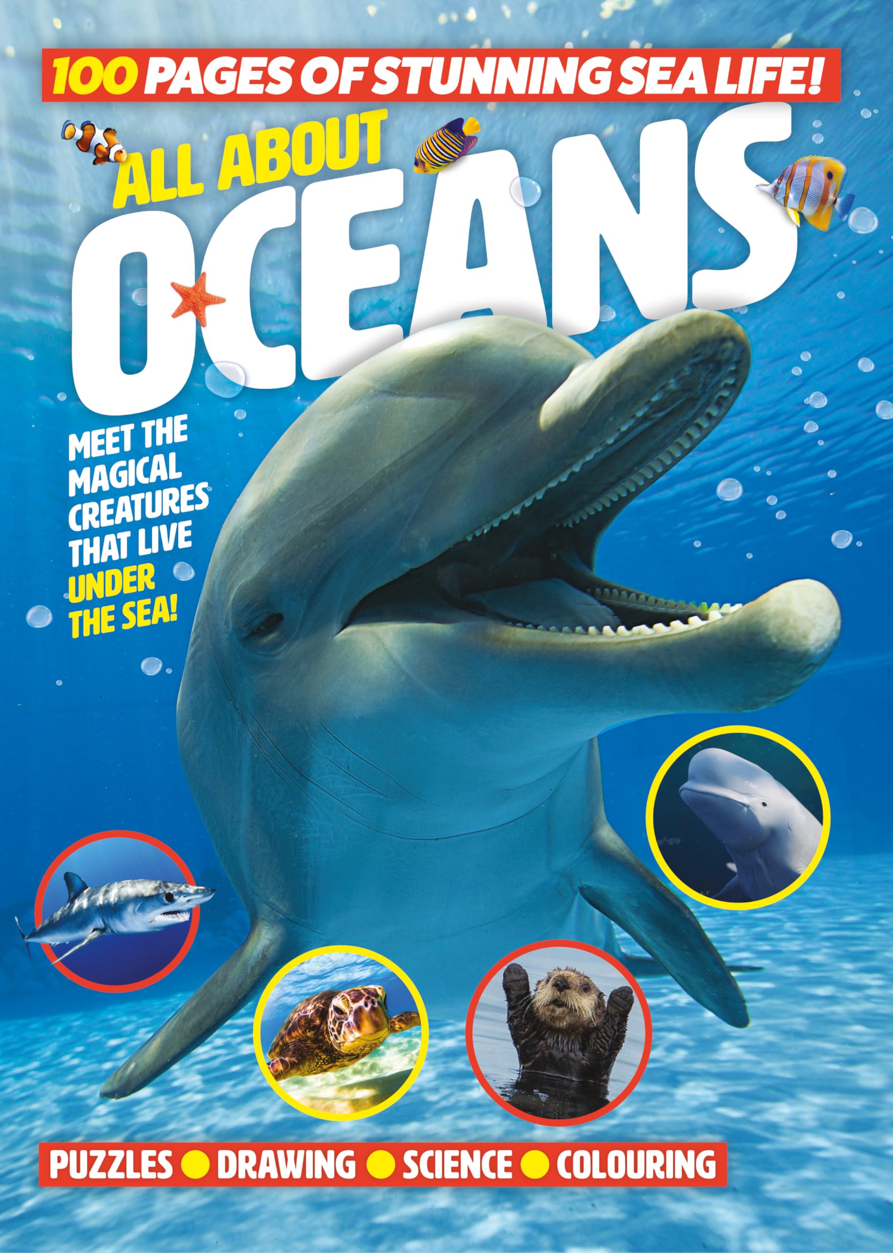 All About Oceans – 100-page bookazine for kids packed with fantastic facts about dolphins, whales and other marine life plus puzzles, colouring and drawing.