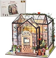Vista 10 de Flever Kit de casa de muñeca en miniatura DIY, habitación creativa con muebles para regalo artístico romántico (Forest Teashop)
