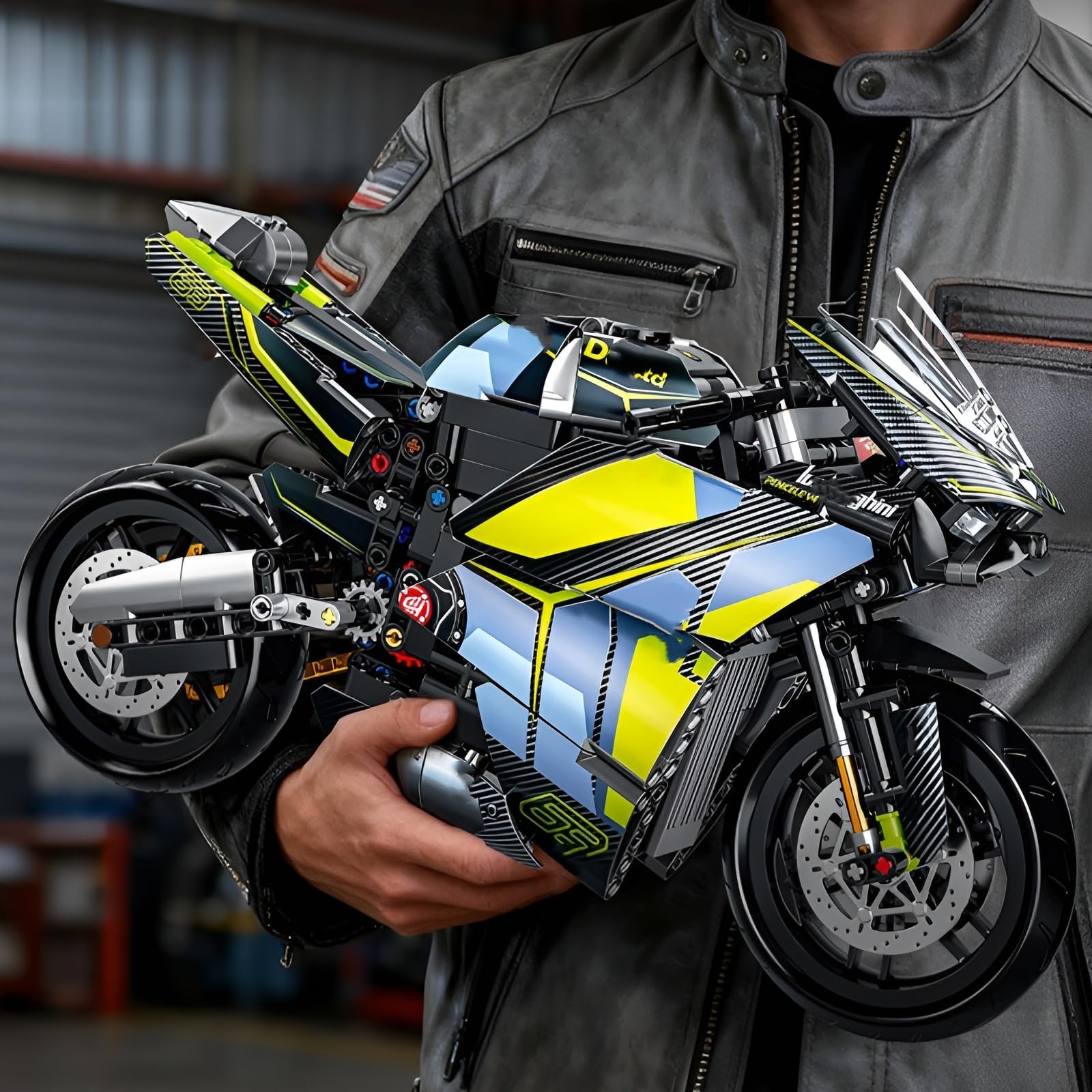 Blocs de Construction de Moto MG04, Briques de Serrage Superbike 1:8, 800 Pièces, Jouet pour Adultes et Enfants, Objet de Collection, Cadeau Décoration