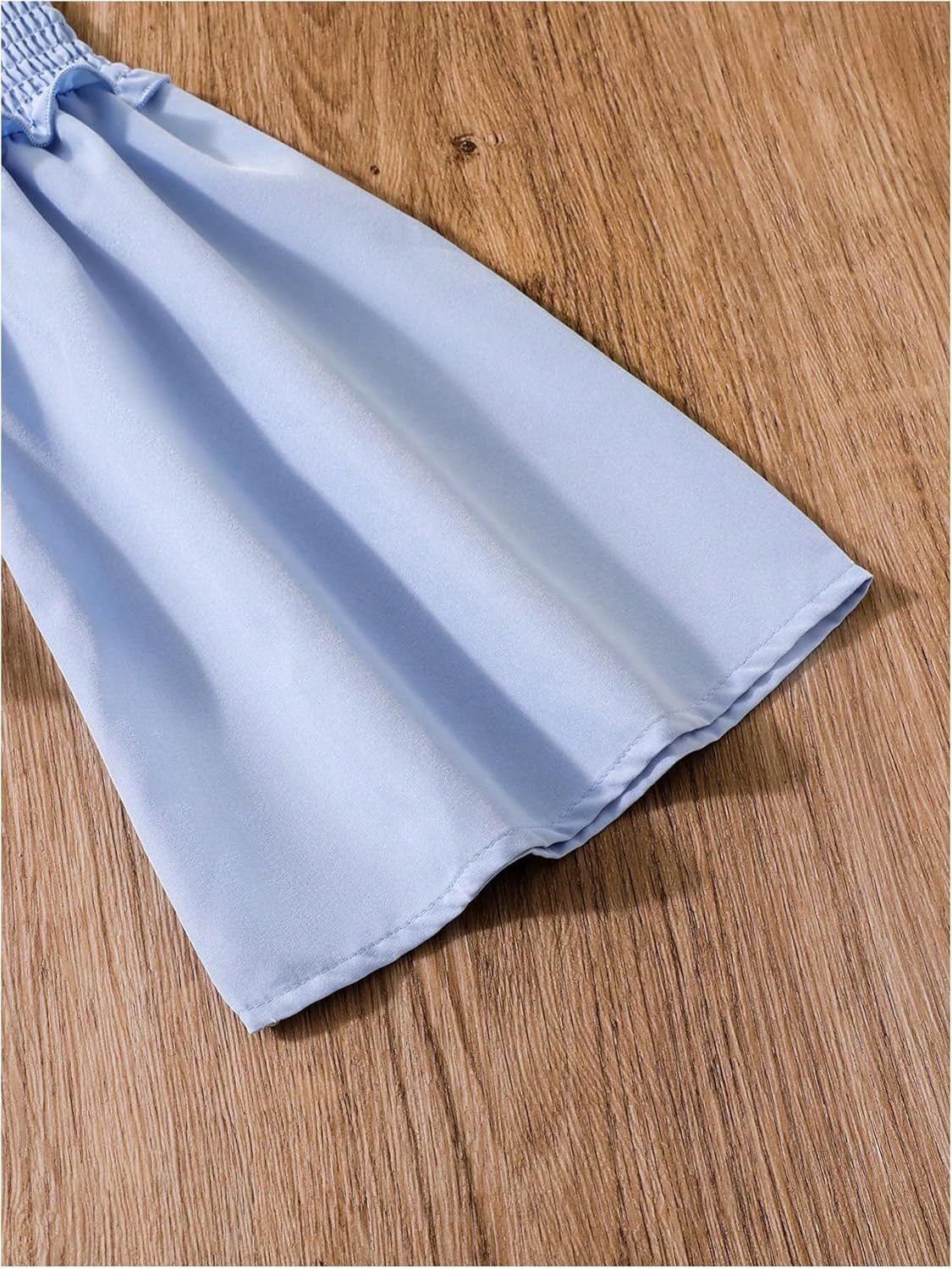 SHENHE Girl's Cold Shoulder Shirred Crop Tops Flounce Long Sleeve Frill Trim Blouses - Image 5