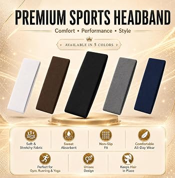 7cm Headbands for Women's and Girls, Stretchy Non-Slip Stylish Sports Hair Bands for Women's Hair, Soft Fabric Fashion Sweatbands for Makeup, Yoga, Running, Hair Accessories