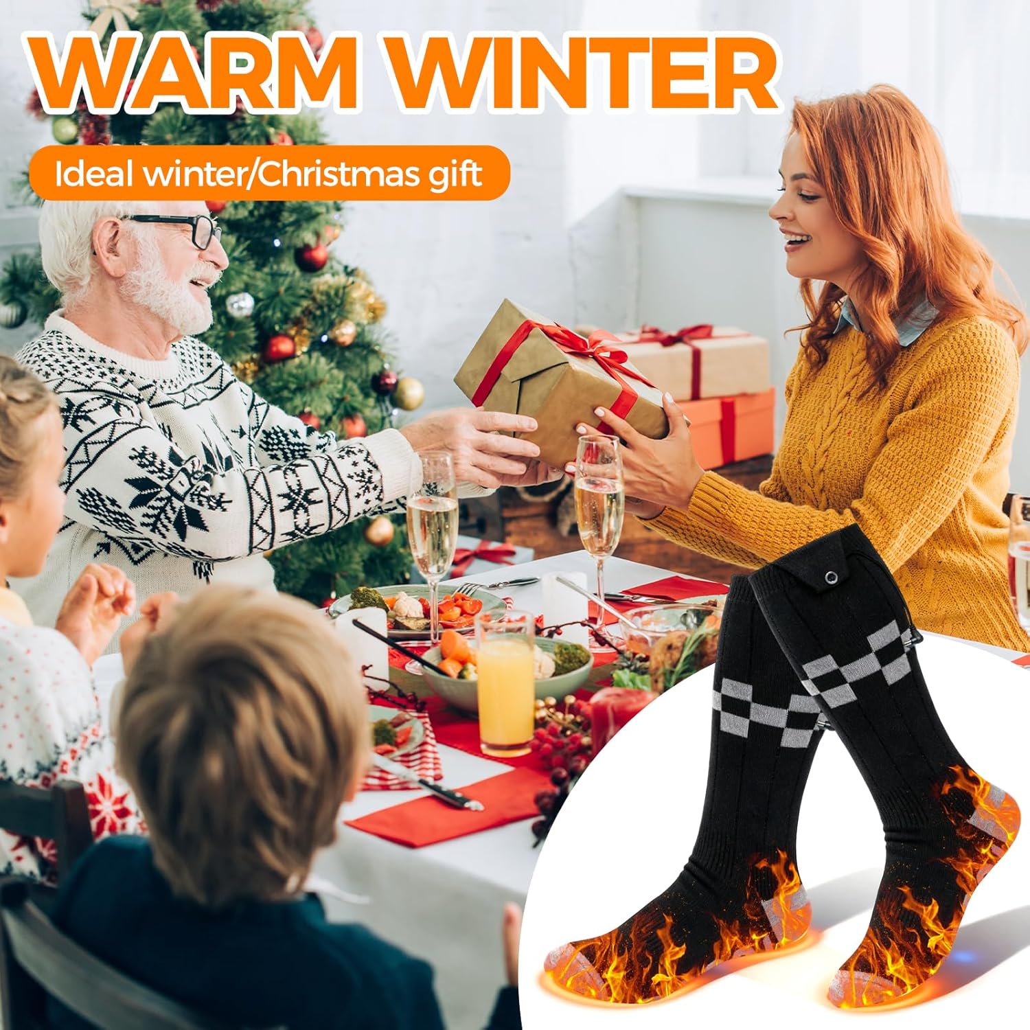 Heated Socks for Men Women, 5000mAh Rechargeable Heated Socks with 3 Heating Levels, Washable Electric Heating Socks for Hunting, Camping, Hiking, Walking, Fishing, Cycling, Outdoor Work - Image 5