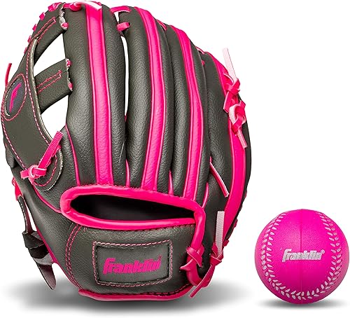 Vista 20 de Franklin Sports Guantes de béisbol para niños, guantes de teeball RTP para jóvenes + juego de pelotas, guantes de teeball para niños y niñas, niños