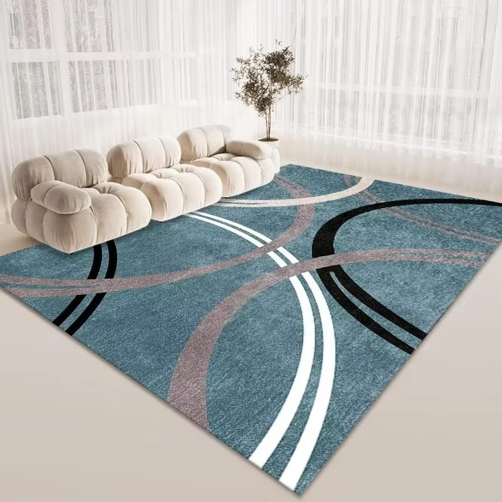 Alfombra geométrica moderna de 90x130cm para sala de estar y sofá