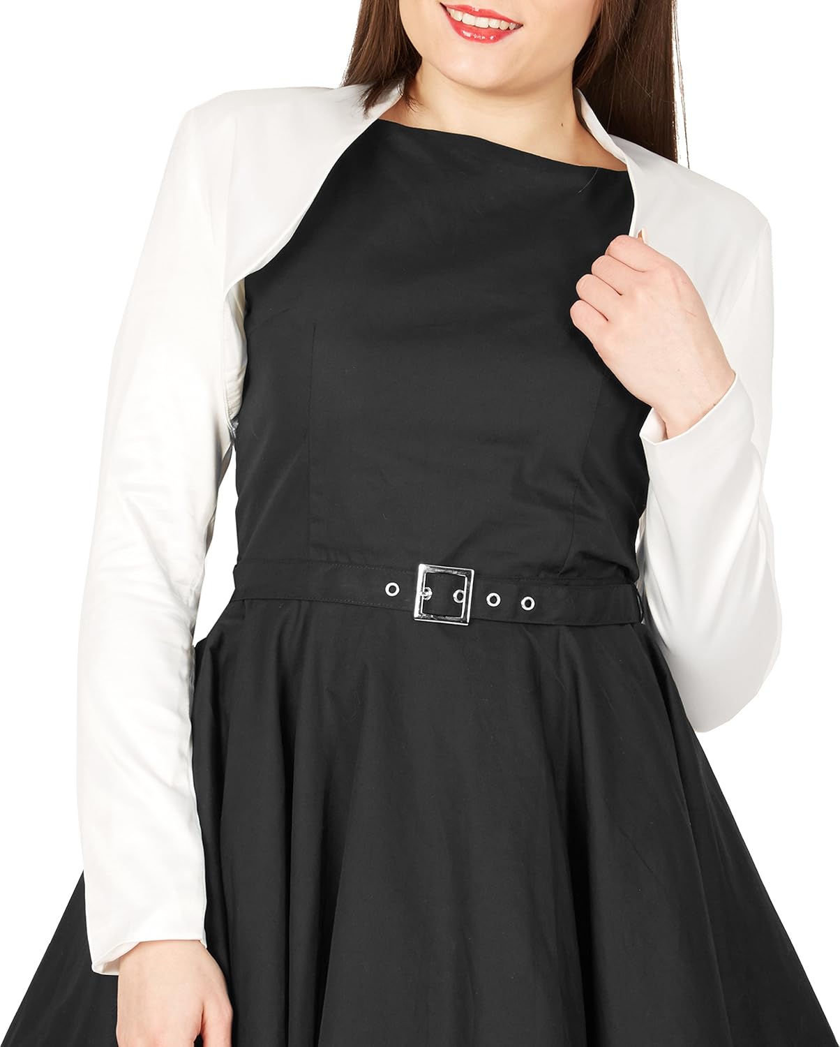 BlackButterfly Formal Satin Long Sleeve Bolero Shrug - Image 4