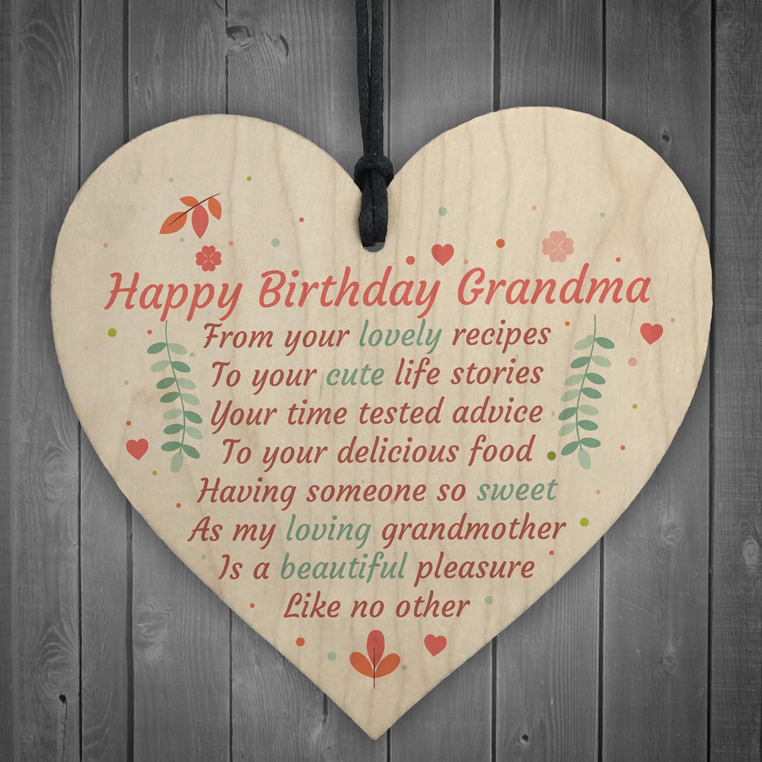 Happy Birthday Grandma From Grandson Xld Store Happy Birthday Grandma Wooden Heart Gran Nan Special Card Grandson  Granddaughter Love Gift : Amazon.ca: Home