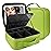 MOMIRA Travel Makeup Bag Cosmetic Bag Makeup Organizer Bag with Lighted Mirror, Adjustable Brightness in 3 Color Scenarios, Waterproof Makeup Train Case, Gift for Women - Grass Green