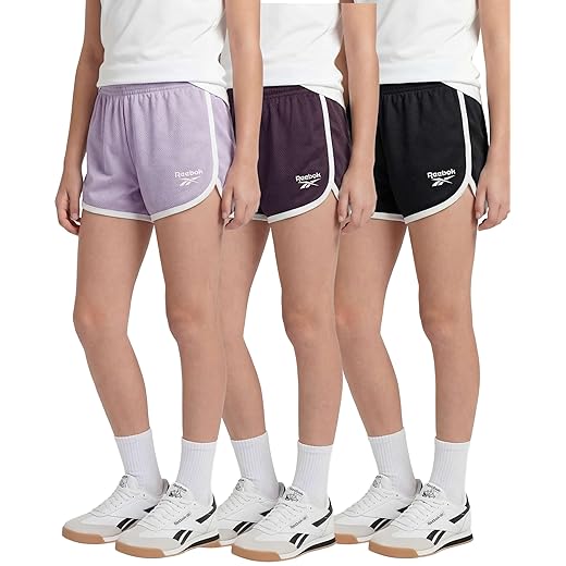 Reebok 3 Pack: Girls' Mesh Dolphin Shorts - Kids Teen Tweens Youth Active Athletic Volleyball Basketball Soccer Running