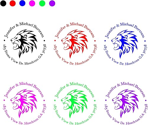 Miniatura 7 de Sello de dirección de negocios de león, autoadhesivo, hecho a mano, con sello de goma personalizado para oficina