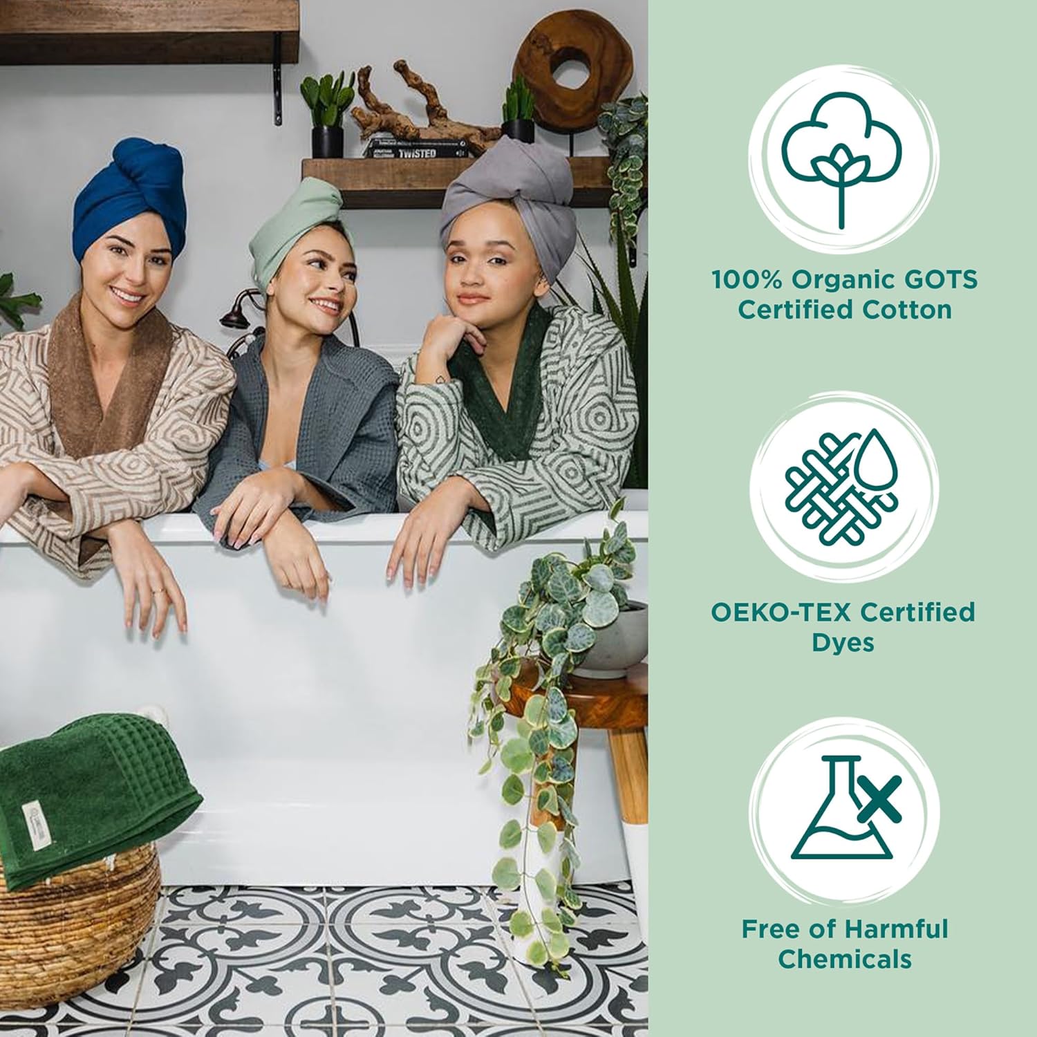 Sand Cloud Hair Towel Wrap for Women & Men, (Sand, Classic) - 100% Turkish Cotton Quick Hair Drying Towel Wrap - Absorbent Half Terry Weave Hair Plop Head Towel Wrap with Binding Edge