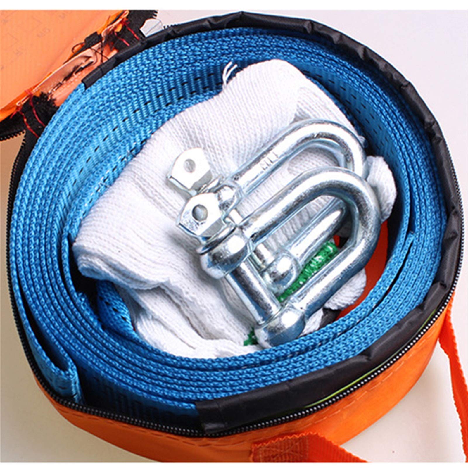 Lina Wyciągarki, Samochodowy pasek holowy Wyścigi Auto Winch Liny Nylon 5m 8 Ton Recovery Holowanie Heavy Duty Off Drogowe Akcesoria Metalowe Haczyki