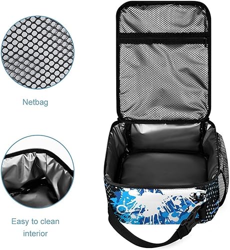 Miniatura 5 de Fiambrera de fútbol Bolsa de almuerzo de fútbol reutilizable para mujeres, hombres y niños Pequeña lonchera portátil plegable aislada para