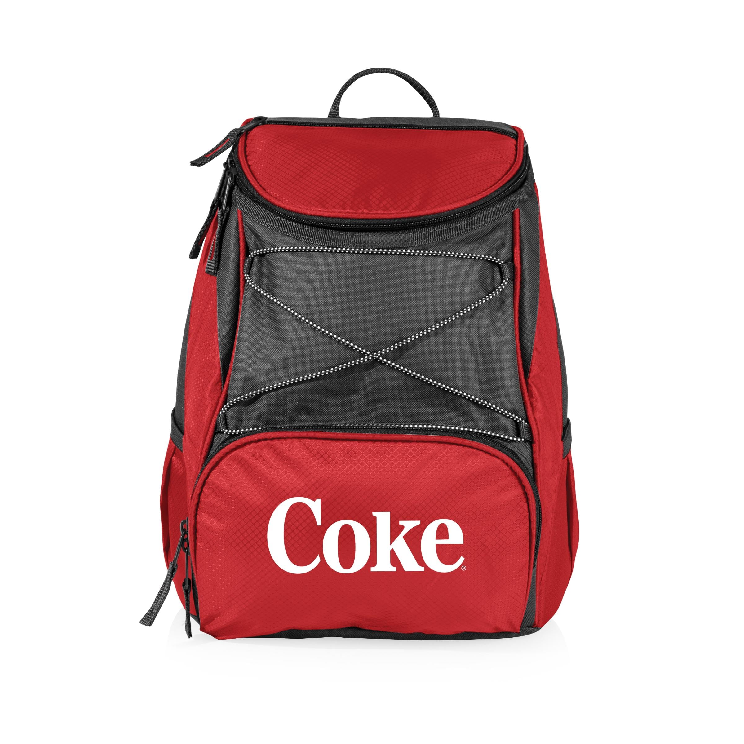 Coca-Cola Emoji PTX Backpack Cooler, Soft Cooler Backpack, Insulated Lunch Bag, (Red with Gray Accents)