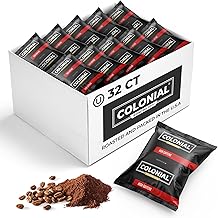 Colonial Coffee 32 Count Single Pot Coffee Packets – 100% Arabica High Caffeine Medium-Dark Roast | Pre-Measured Frac Packs for 12 Cup Maker | Bulk Ground Gourmet Coffee for Home & Office