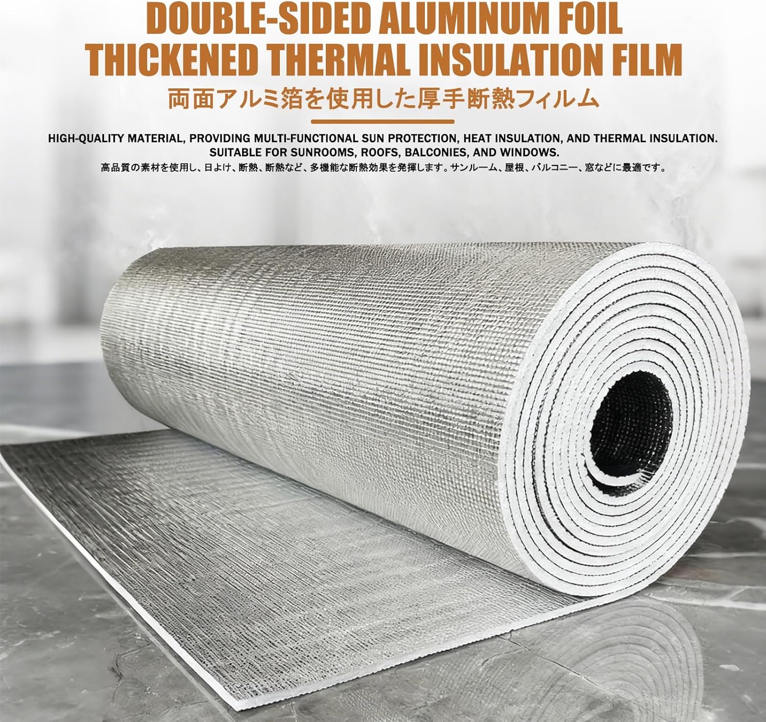 Wall Thermal Insulation Reflective Film，Thermal Insulation Aluminium Foil Membrane，Can Be Cut to Size，Suitable for Attics, Walls, Homes, Rvs, Garages, and Roofs.(100CM/39.4IN,2.5CM/0.98IN)