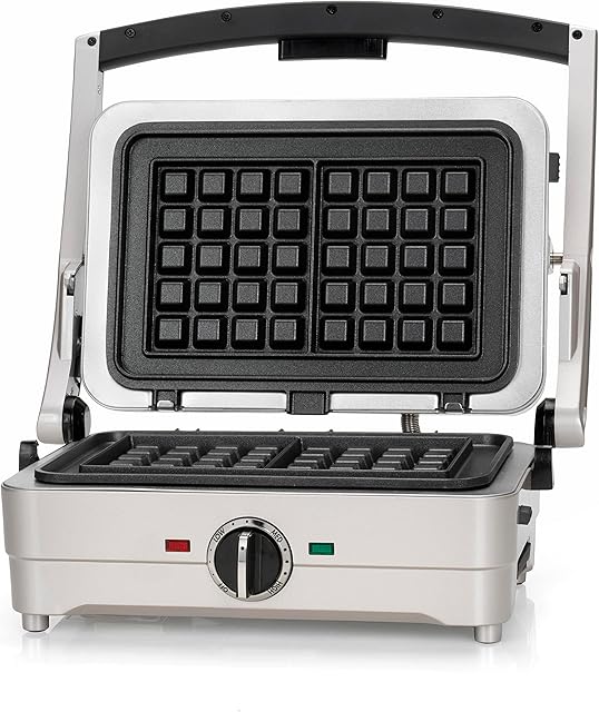 Cuisinart Style Collection 2 in 1 Waffle & Pancake Maker| Non-Stick Removable Plates | Frosted Pearl | WAF2U