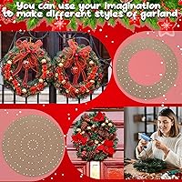 Vista 7 de Thyle 6 tableros redondos de corona con agujeros de madera para coronas de verano, tableros de flores, anillos de madera, suministros de marco