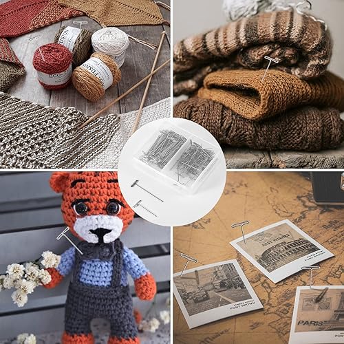 Miniatura 7 de 100 pines en T para cabezas de peluca, alfileres rectos de peluca de 1 y 1.5 pulgadas con una caja de plástico, pasadores en T para tejer,