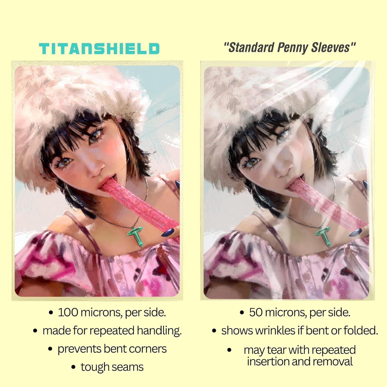 TitanShield 150ct. Premium Kpop Photocard Sleeves Card Protector Sleeves 57 x 88 mm for Albums