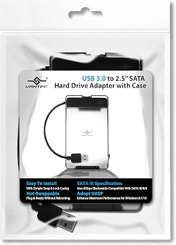 Vantec Usb 3.1 To 2.5 Sata Iii Hard Drive Adapter With Case