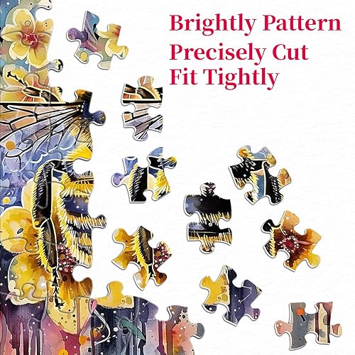 Miniatura 2 de Rompecabezas vintage de abeja para adultos de 1000 piezas, rompecabezas de plantas de animales, rompecabezas floral retro de la naturaleza