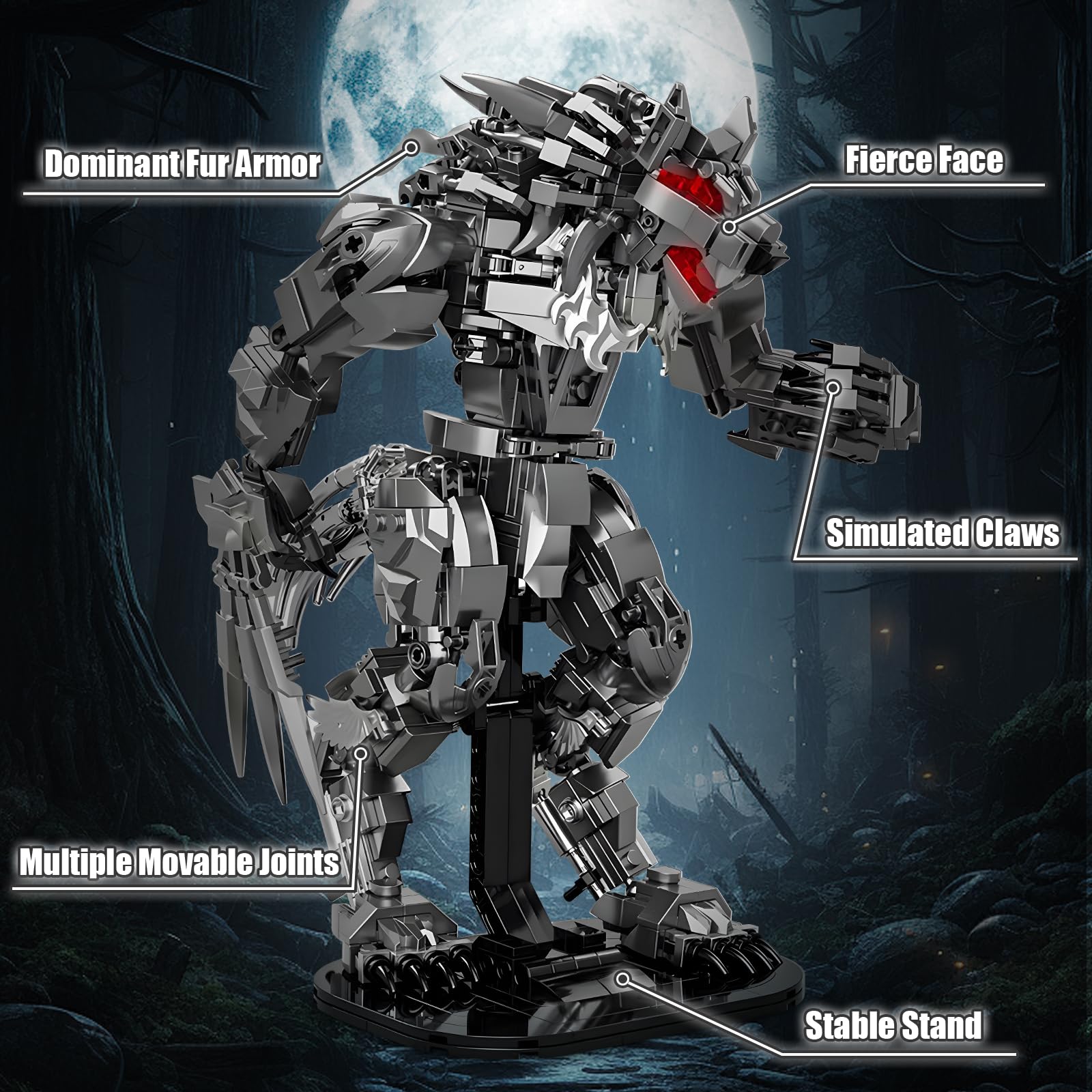 Amazon.co.jp: HIGH GODO 人狼メカビルディングセット 大人用 MOC Wolf