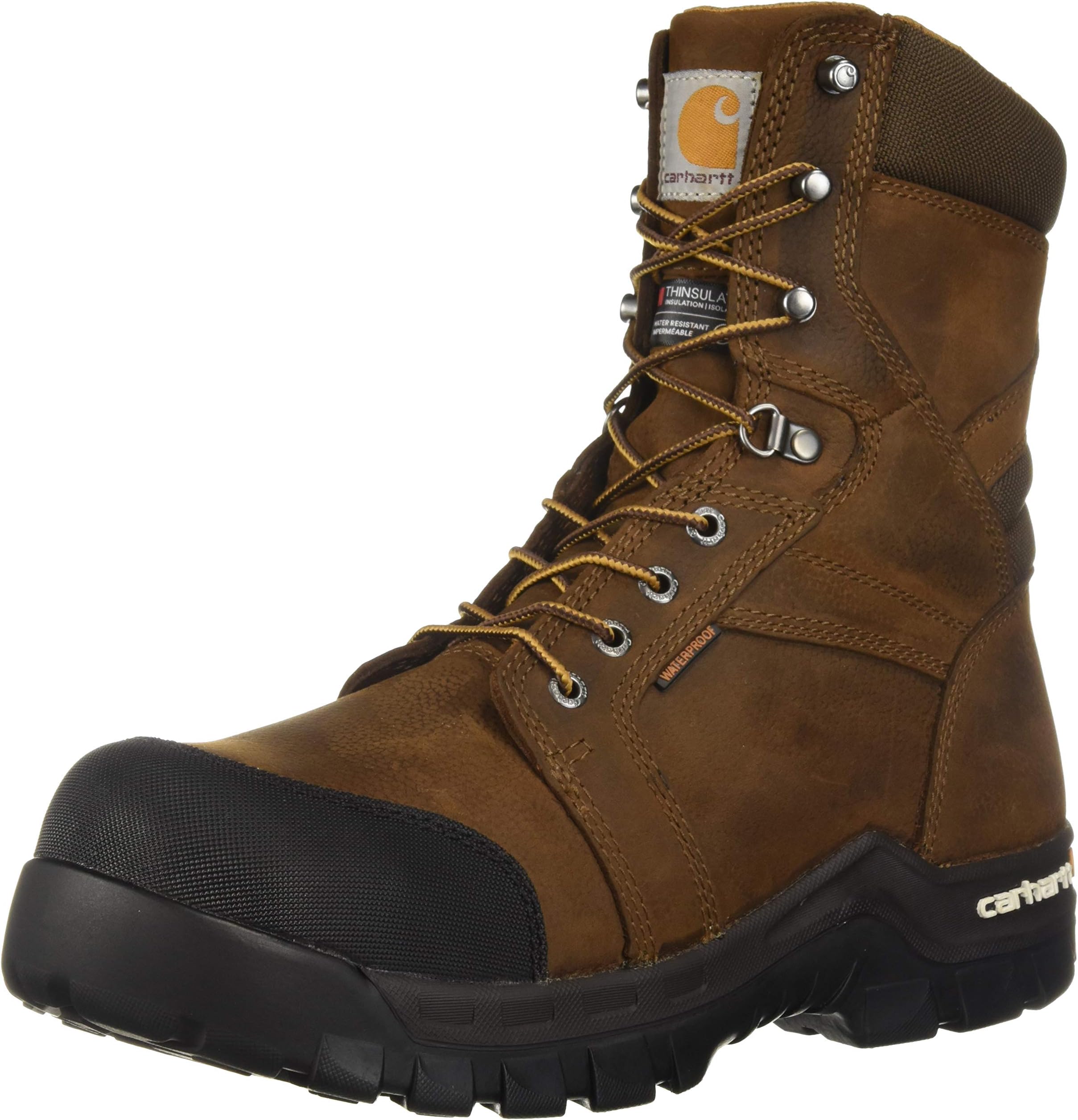 Carharttmens Csa 8-inch Rugged Flex Wtrprf Insulated Work Comp Safety Toe Cmr8939 Industrial Boot, Dark Brown Oil Tanned, 9.5 Wide US