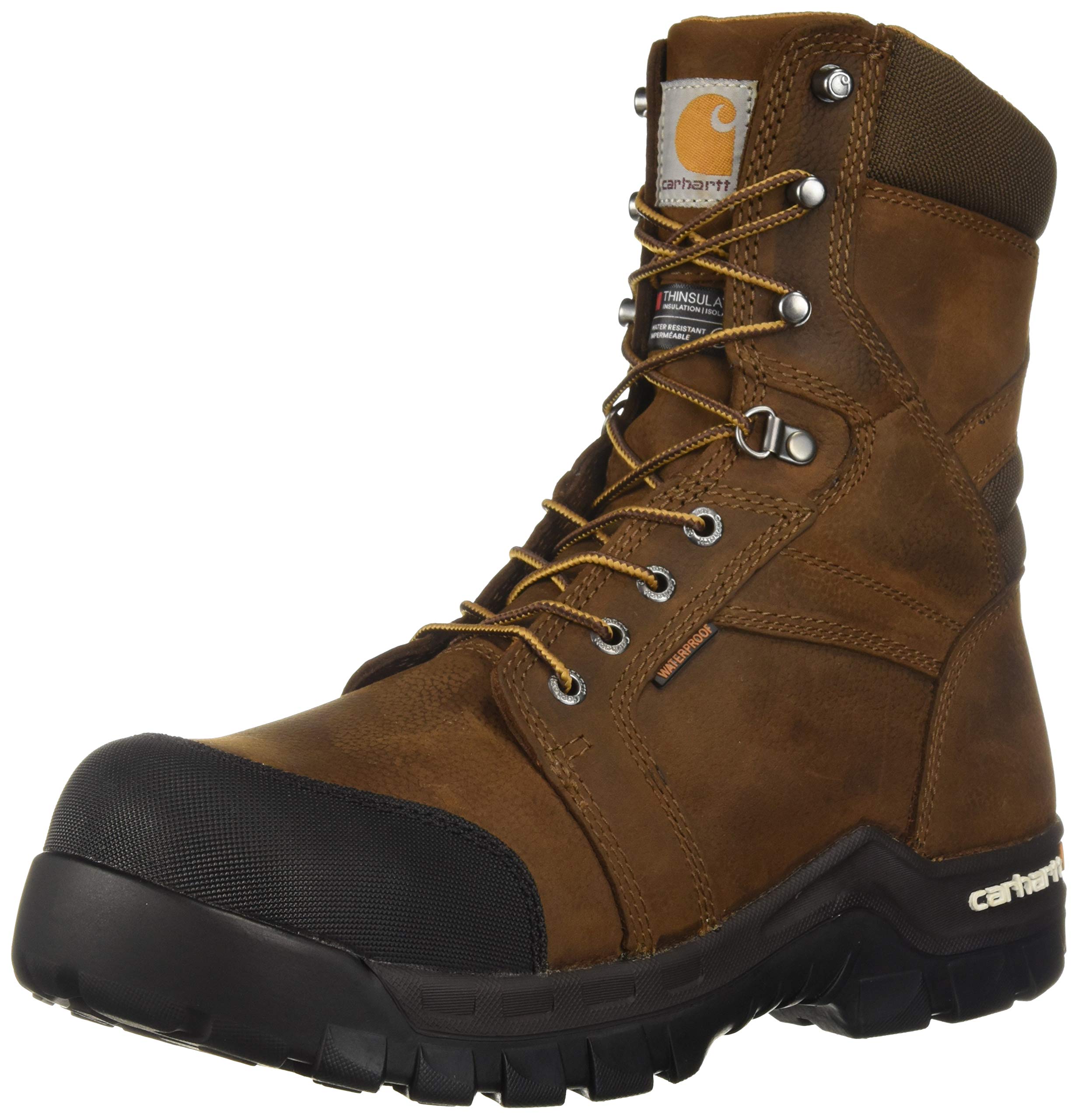 Carharttmens Csa 8-inch Rugged Flex Wtrprf Insulated Work Comp Safety Toe Cmr8939 Industrial Boot, Dark Brown Oil Tanned, 9.5 Wide US