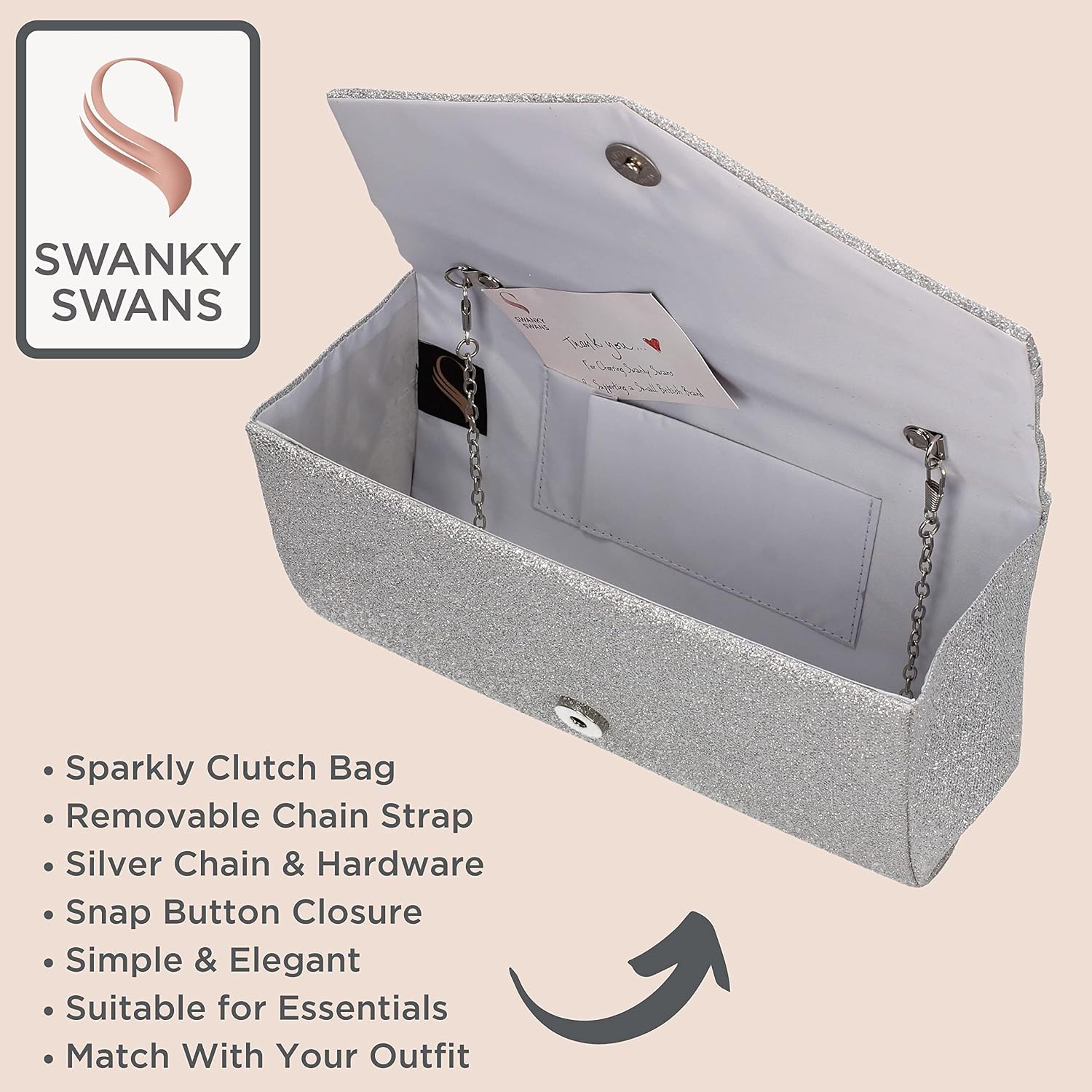 SwankySwans Clutch Bag