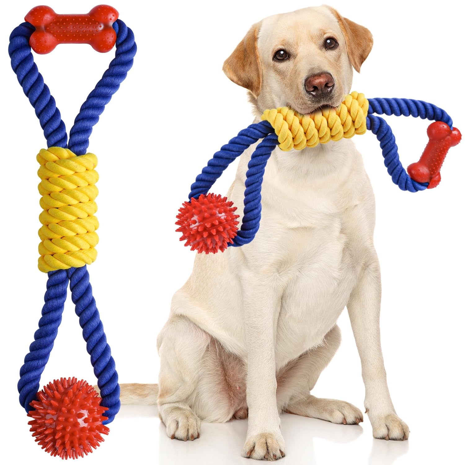Aitmexcn Interactive Dog Rope Toys Tug of War Tough Dog Toys for Large Medium Small Dogs 100 Cotton