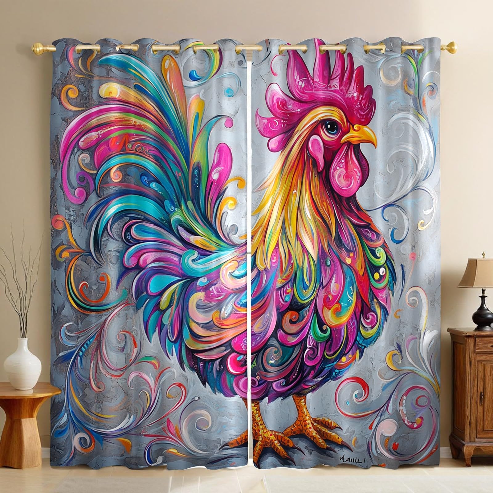 Rideaux occultants thermiques avec œillets 117x229 cm opaques