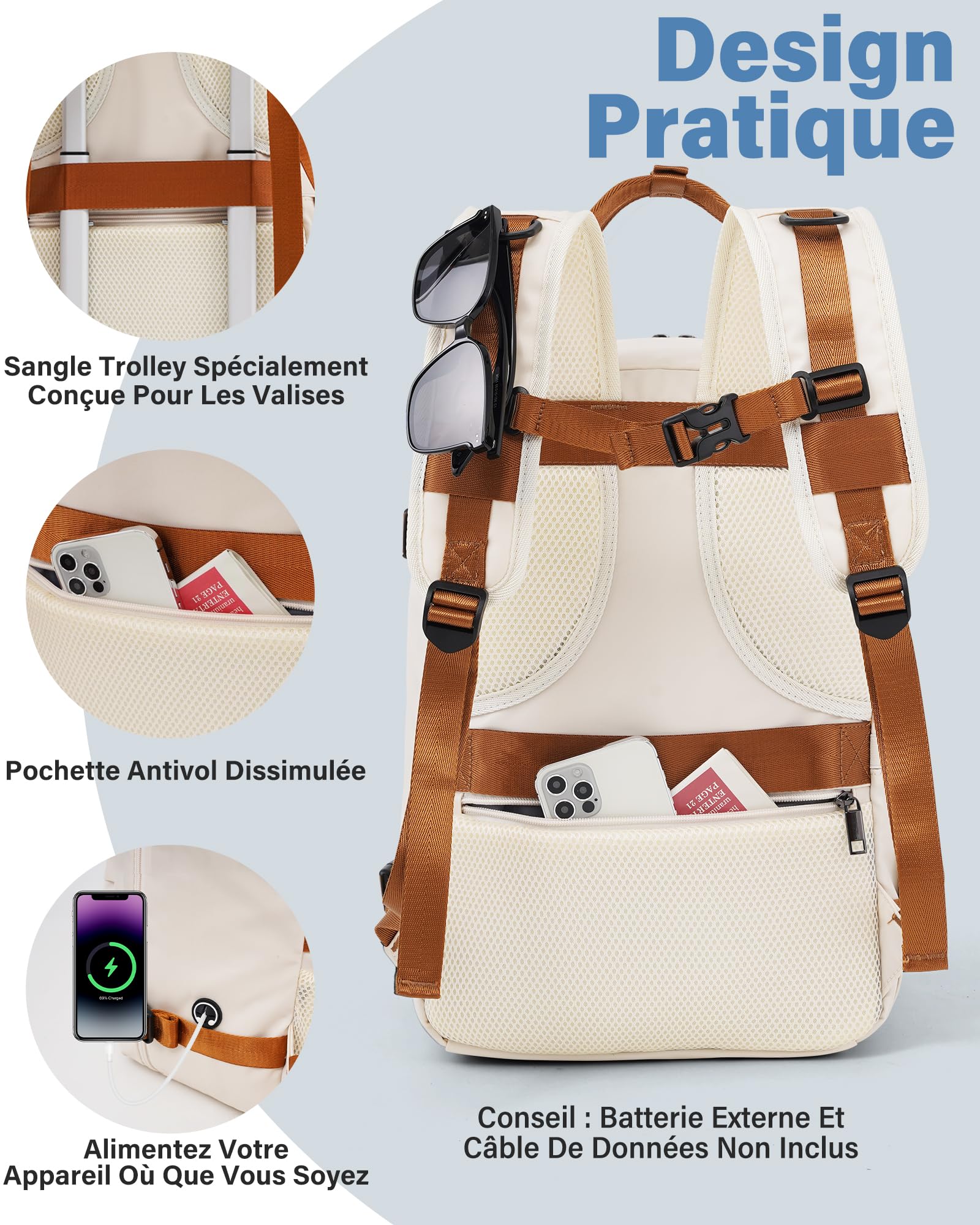 COOLIFE Ryanair Valise Cabine 55x35x20 40x20x25 20L Bagage à Main Rigide Serrure TSA 4 Roulettes Jumelées