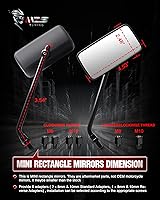 Vista 2 de Espejos rectangulares para motocicleta MZS, 10 mm 8 mm, espejo lateral de vista trasera ajustable para mini moto, manillar negro, universal
